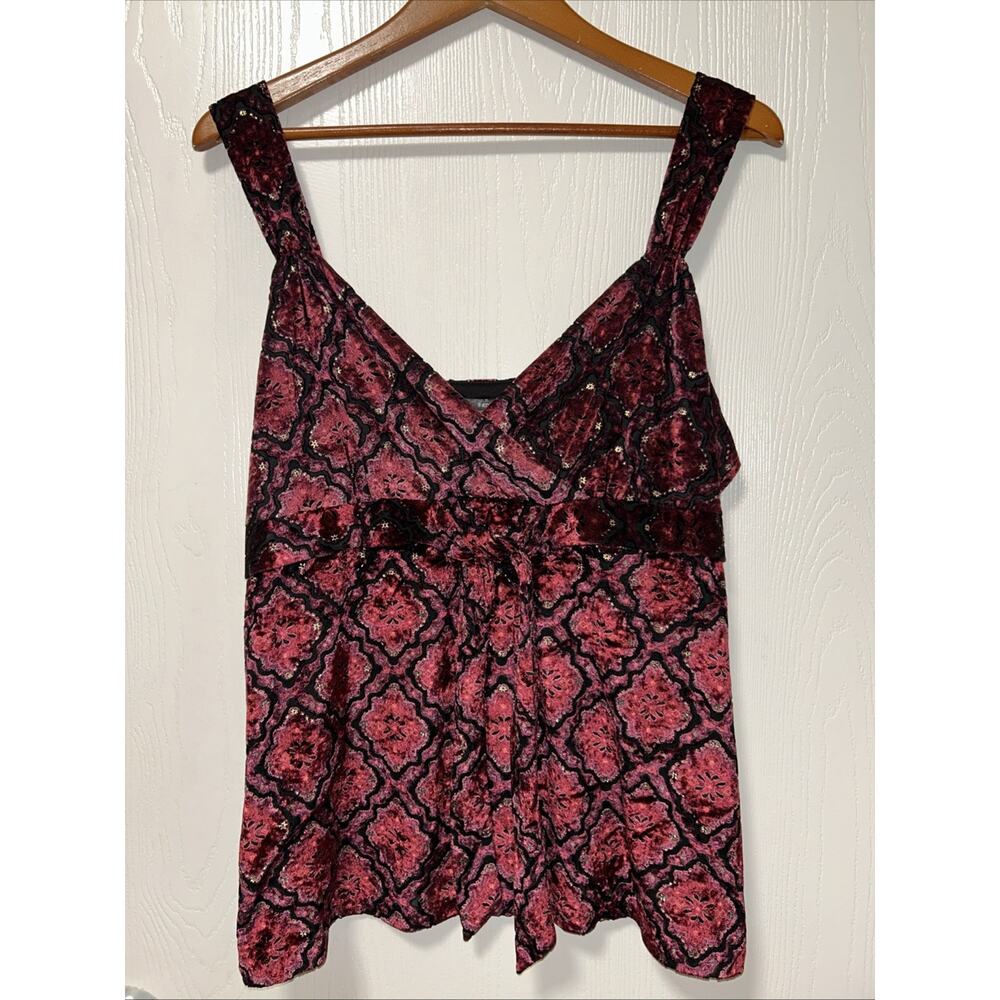 Velvet Burnout Baby Doll Tank Womens XL Y2k Whimsigoth Dark Fairy Femgoth Apt 9